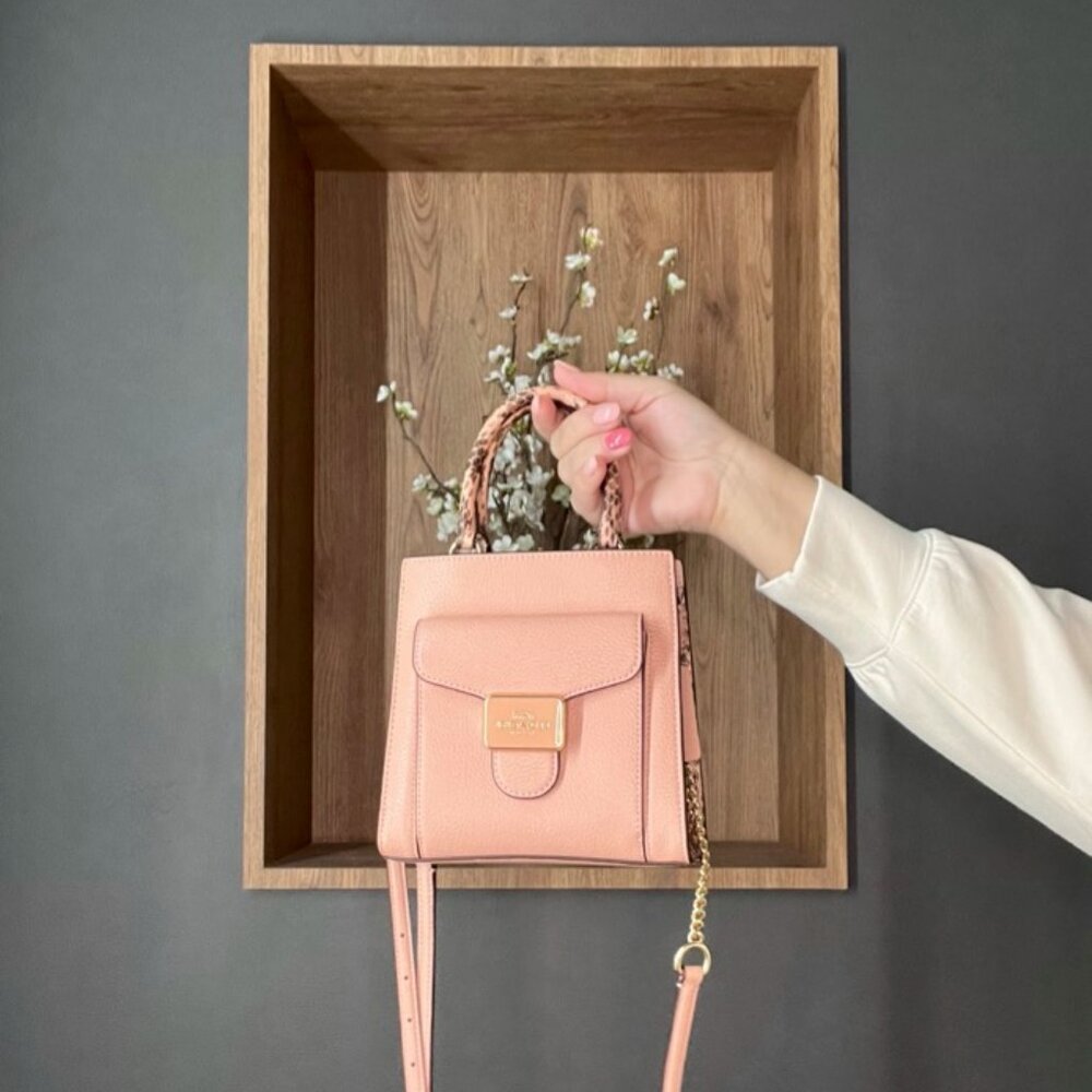 Coach pink snakeskin mini pepper anniversary bag